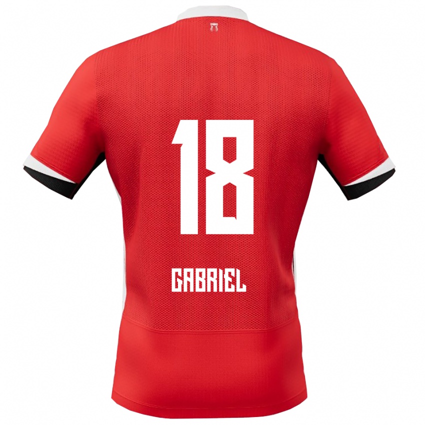 נשים Gabriel Jongens #18 אדום לבן ג'רזי ביתית 2025/26 חולצה קצרה