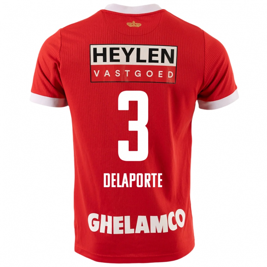 נשים קיאנו דלפורט #3 אדום לבן ג'רזי ביתית 2025/26 חולצה קצרה