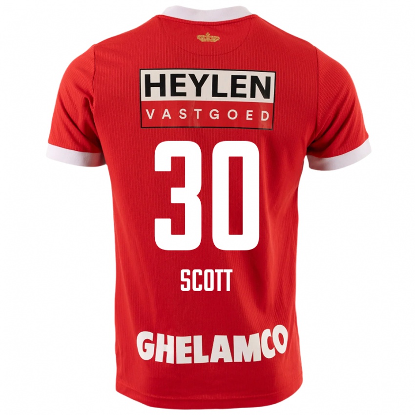 נשים כריסטופר סקוט #30 אדום לבן ג'רזי ביתית 2025/26 חולצה קצרה