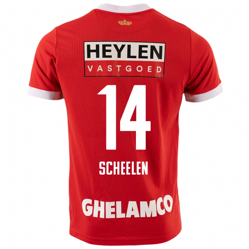 נשים Thijme Scheelen #14 אדום לבן ג'רזי ביתית 2025/26 חולצה קצרה