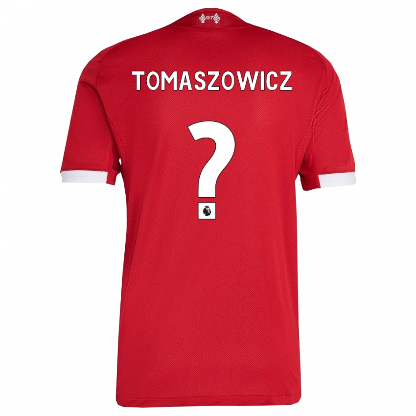 נשים Aiden Tomaszowicz #0 אדום לבן ג'רזי ביתית 2025/26 חולצה קצרה