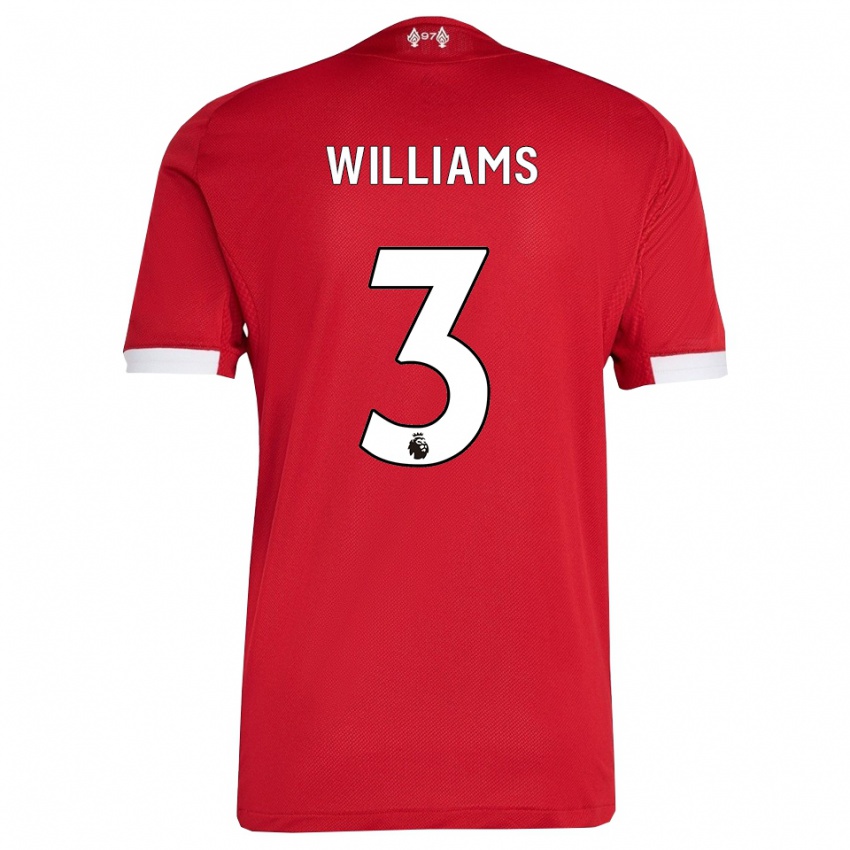 נשים Cameron Williams #3 אדום לבן ג'רזי ביתית 2025/26 חולצה קצרה