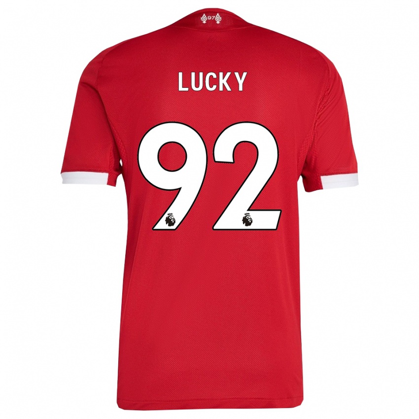 נשים ווליטי לאקי #92 אדום לבן ג'רזי ביתית 2025/26 חולצה קצרה