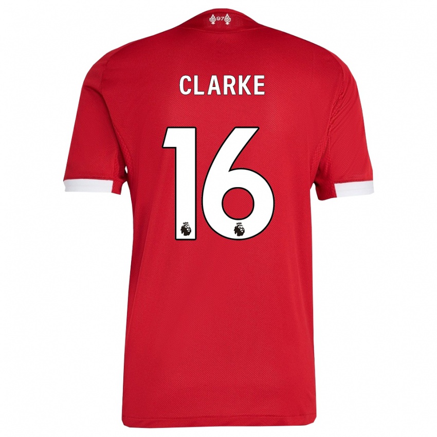 נשים Lucas Clarke #16 אדום לבן ג'רזי ביתית 2025/26 חולצה קצרה