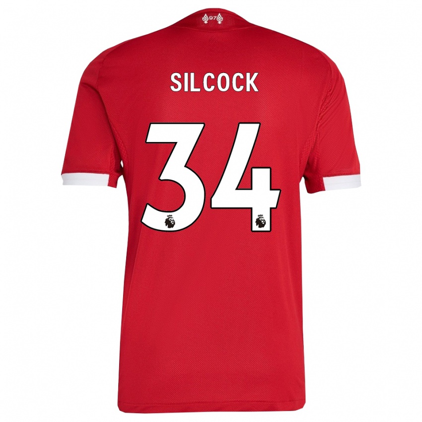 נשים Hannah Silcock #34 אדום לבן ג'רזי ביתית 2025/26 חולצה קצרה