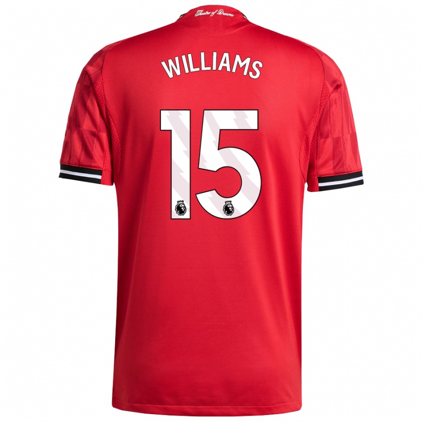 נשים Joe Williams #15 אדום שחור לבן ג'רזי ביתית 2025/26 חולצה קצרה