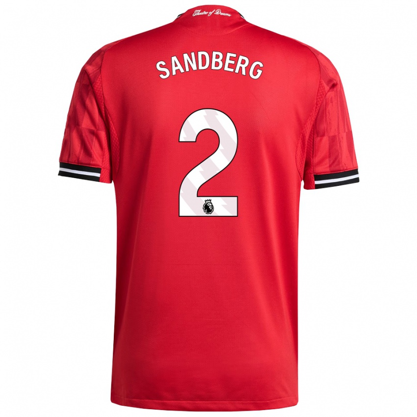נשים אנה סנדברג #2 אדום שחור לבן ג'רזי ביתית 2025/26 חולצה קצרה