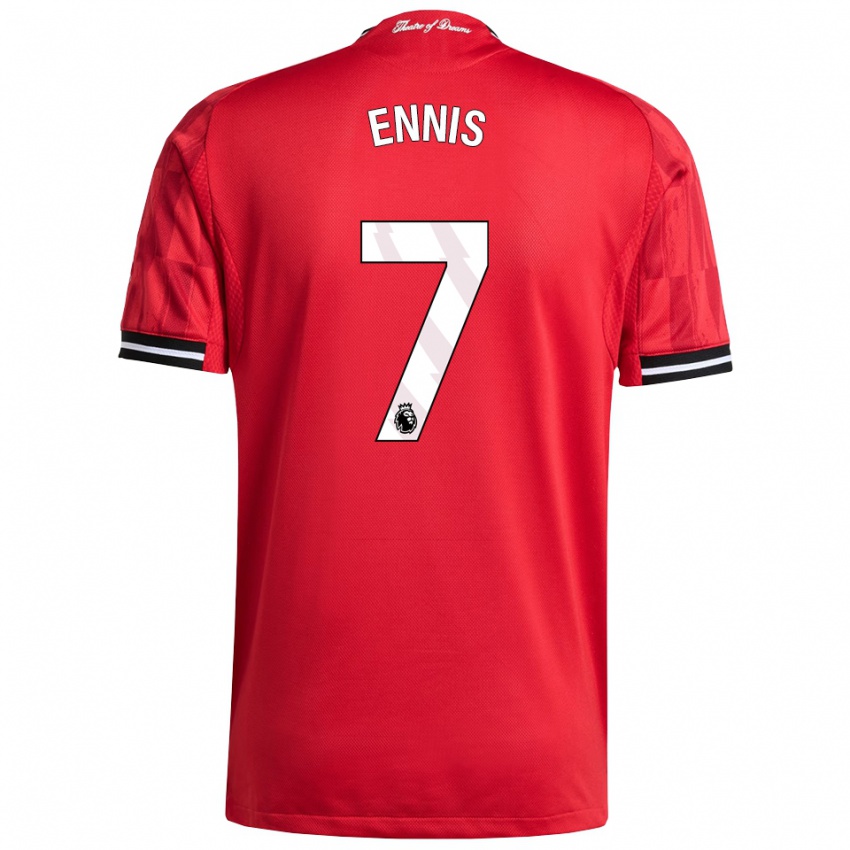 נשים Ethan Ennis #7 אדום שחור לבן ג'רזי ביתית 2025/26 חולצה קצרה