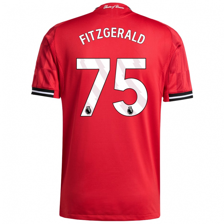 נשים ג׳ייסי ג׳ון פיצג׳רלד #75 אדום שחור לבן ג'רזי ביתית 2025/26 חולצה קצרה