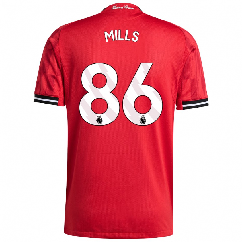 נשים Albert Mills #86 אדום שחור לבן ג'רזי ביתית 2025/26 חולצה קצרה