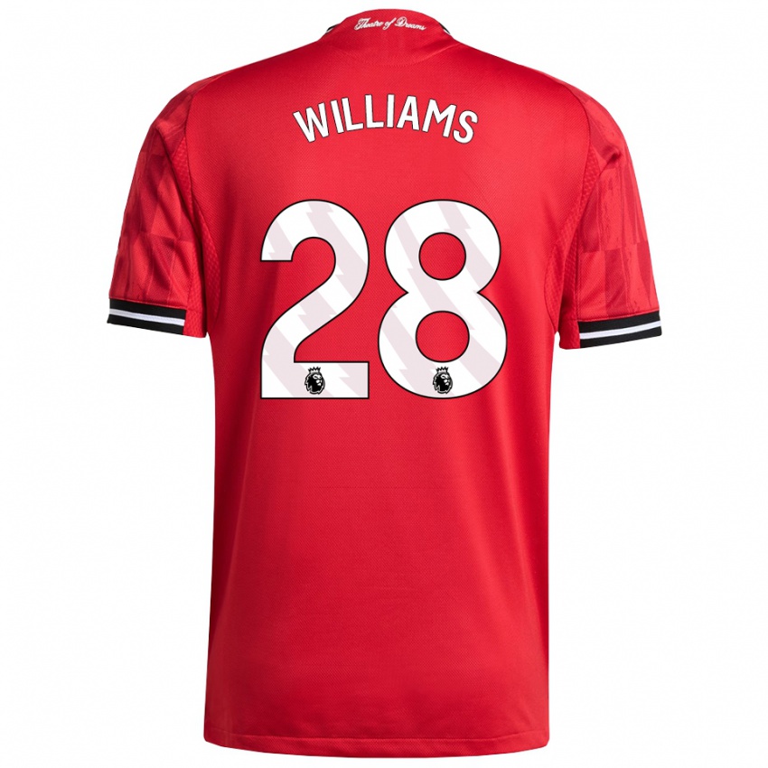 נשים רייצ'ל דלואק וויליאמס #28 אדום שחור לבן ג'רזי ביתית 2025/26 חולצה קצרה