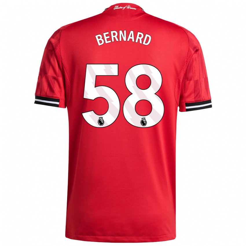 נשים ברנרד #58 אדום שחור לבן ג'רזי ביתית 2025/26 חולצה קצרה