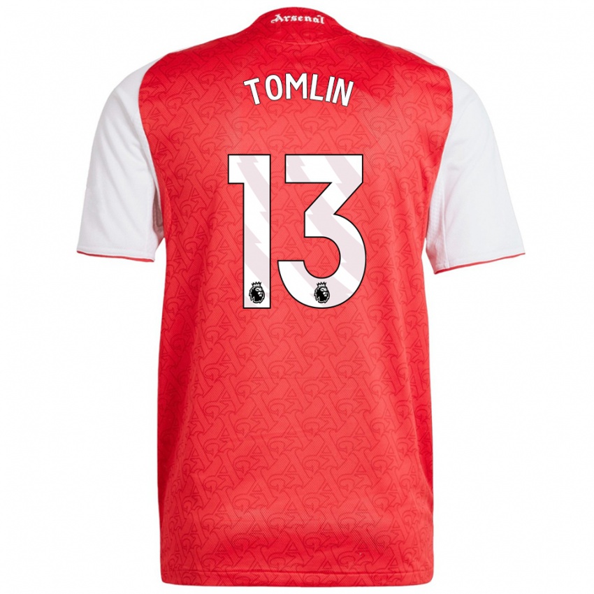 נשים Jack Tomlin #13 אדום לבן ג'רזי ביתית 2025/26 חולצה קצרה