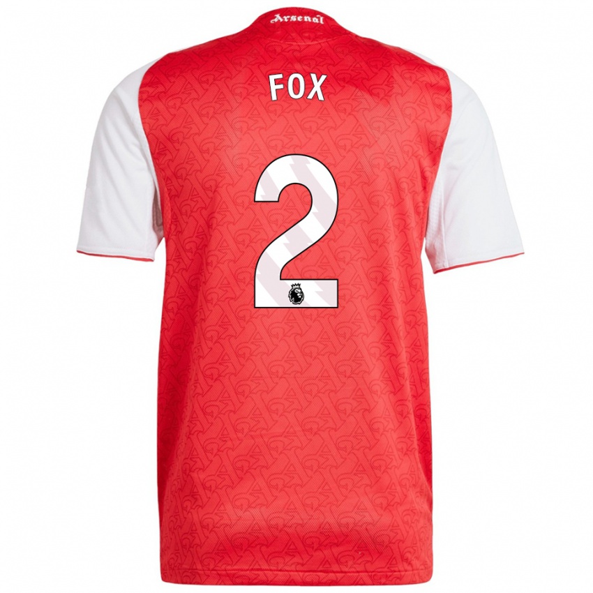 נשים אמילי פוקס #2 אדום לבן ג'רזי ביתית 2025/26 חולצה קצרה