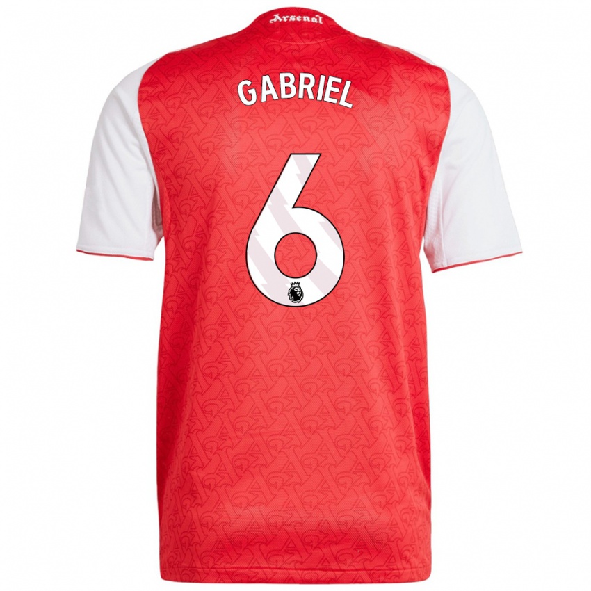 נשים גבריאל #6 אדום לבן ג'רזי ביתית 2025/26 חולצה קצרה