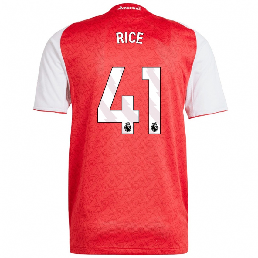 נשים דקלן רייס #41 אדום לבן ג'רזי ביתית 2025/26 חולצה קצרה