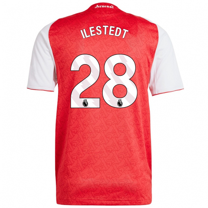 נשים אמנדה אילסטדט #28 אדום לבן ג'רזי ביתית 2025/26 חולצה קצרה