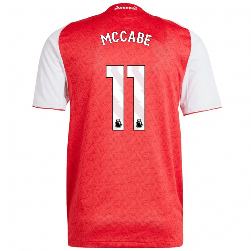 נשים קייטי מקייב #11 אדום לבן ג'רזי ביתית 2025/26 חולצה קצרה