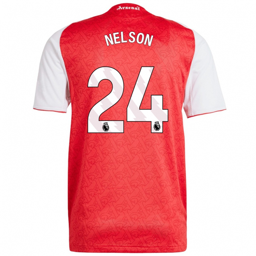 נשים רייס נלסון #24 אדום לבן ג'רזי ביתית 2025/26 חולצה קצרה