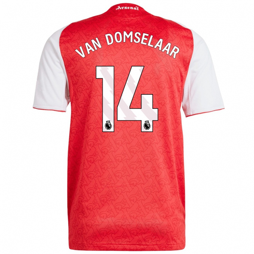 נשים Daphne Van Domselaar #14 אדום לבן ג'רזי ביתית 2025/26 חולצה קצרה