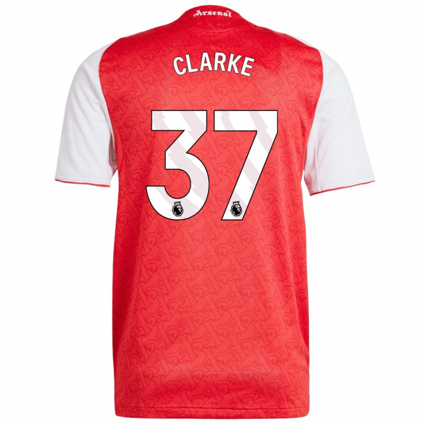 נשים בריידן קלארק #37 אדום לבן ג'רזי ביתית 2025/26 חולצה קצרה