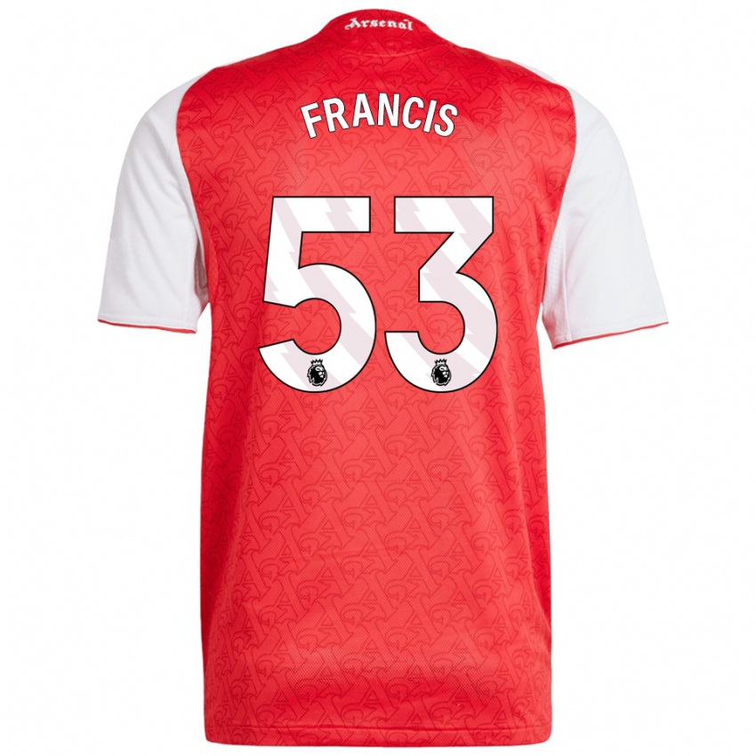 נשים ג'ק הנרי פרנסיס #53 אדום לבן ג'רזי ביתית 2025/26 חולצה קצרה