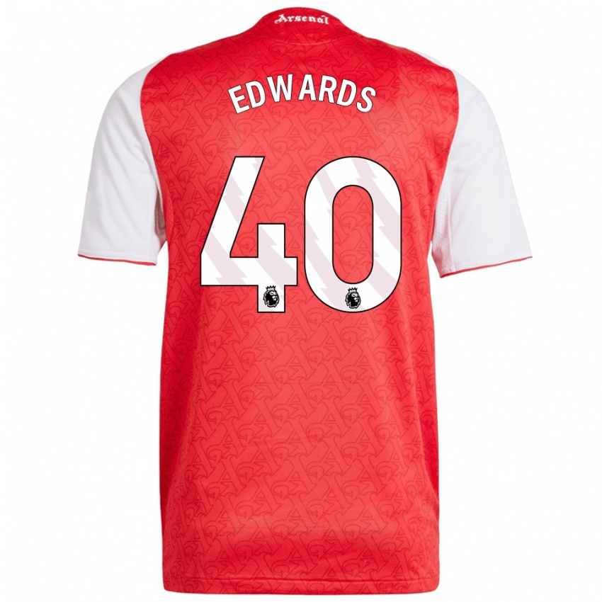 נשים חיון אדוארדס #40 אדום לבן ג'רזי ביתית 2025/26 חולצה קצרה