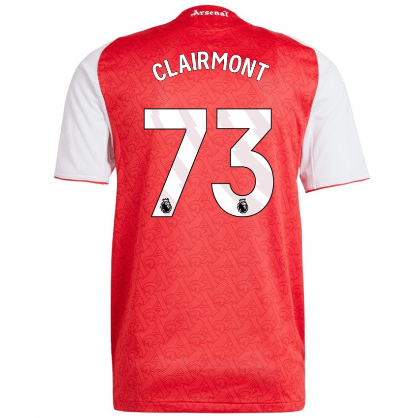 נשים ריס קליירמונט #73 אדום לבן ג'רזי ביתית 2025/26 חולצה קצרה