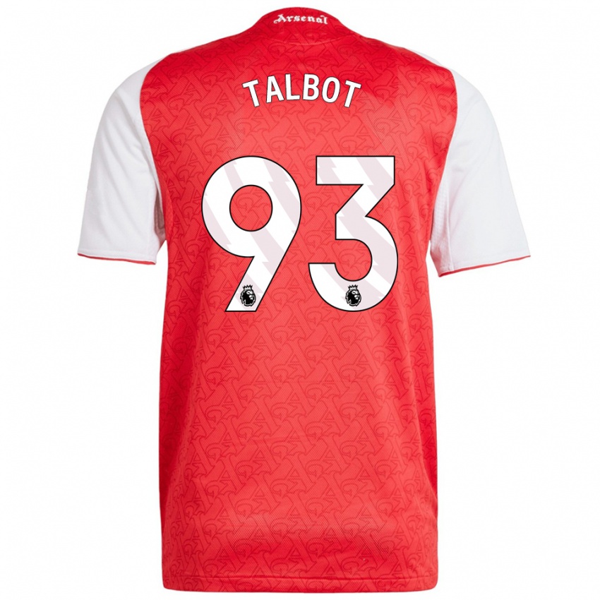 נשים Jack Talbot #93 אדום לבן ג'רזי ביתית 2025/26 חולצה קצרה