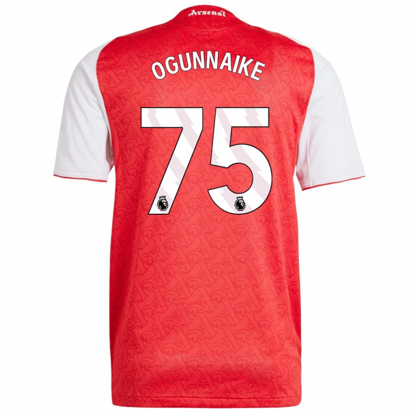נשים Josh Ogunnaike #75 אדום לבן ג'רזי ביתית 2025/26 חולצה קצרה