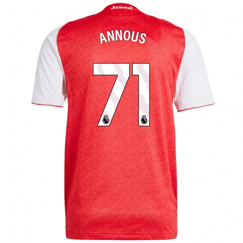 נשים אנדרה אנוס #71 אדום לבן ג'רזי ביתית 2025/26 חולצה קצרה