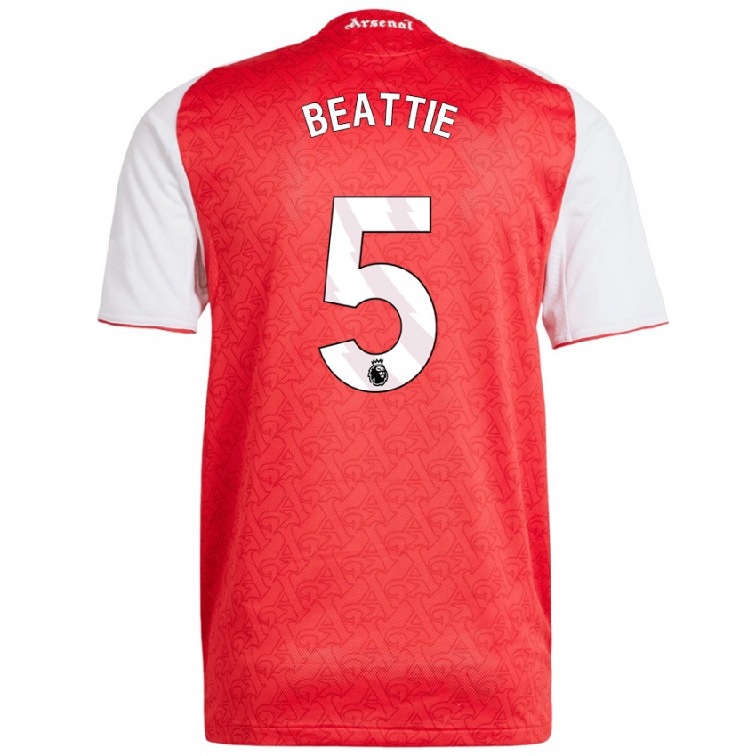 נשים ג'ן ביטי #5 אדום לבן ג'רזי ביתית 2025/26 חולצה קצרה