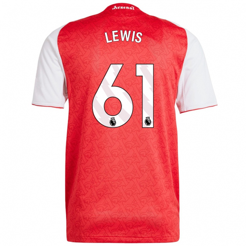 נשים ג'ורג' לואיס #61 אדום לבן ג'רזי ביתית 2025/26 חולצה קצרה