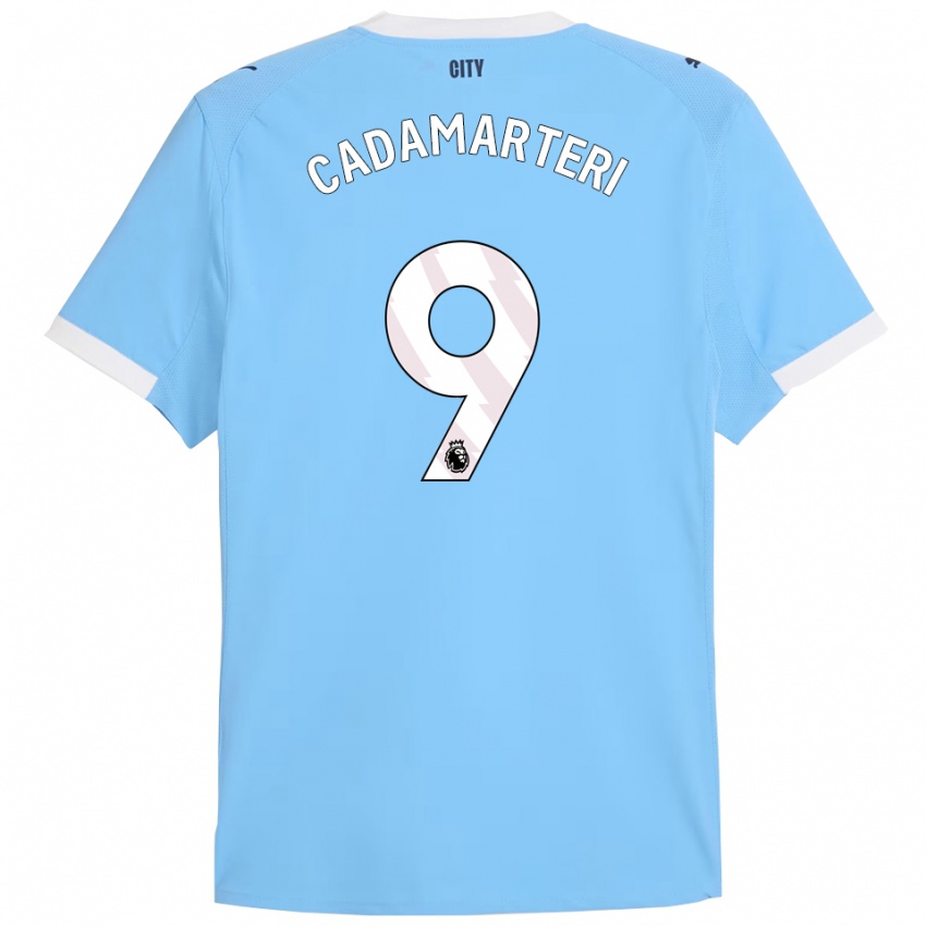 נשים Caelan Cadamarteri #9 תכלת לבן ג'רזי ביתית 2025/26 חולצה קצרה