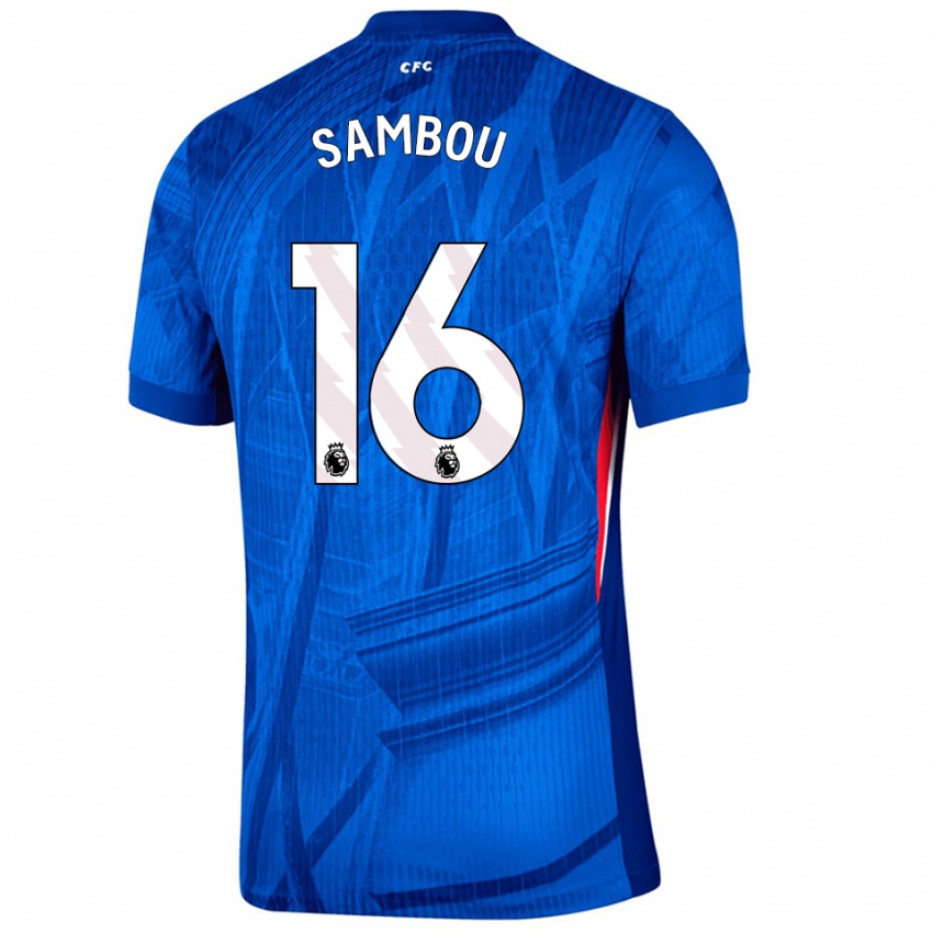 נשים Gabriel Sambou #16 כחול לבן ג'רזי ביתית 2025/26 חולצה קצרה