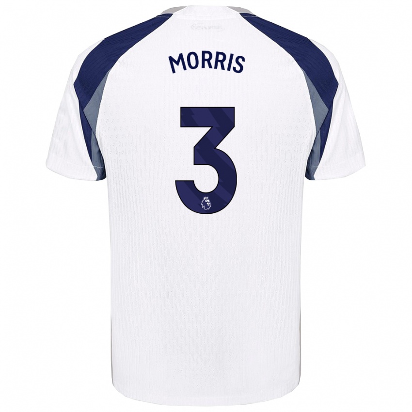 נשים Ella Morris #3 לבן נייבי ג'רזי ביתית 2025/26 חולצה קצרה