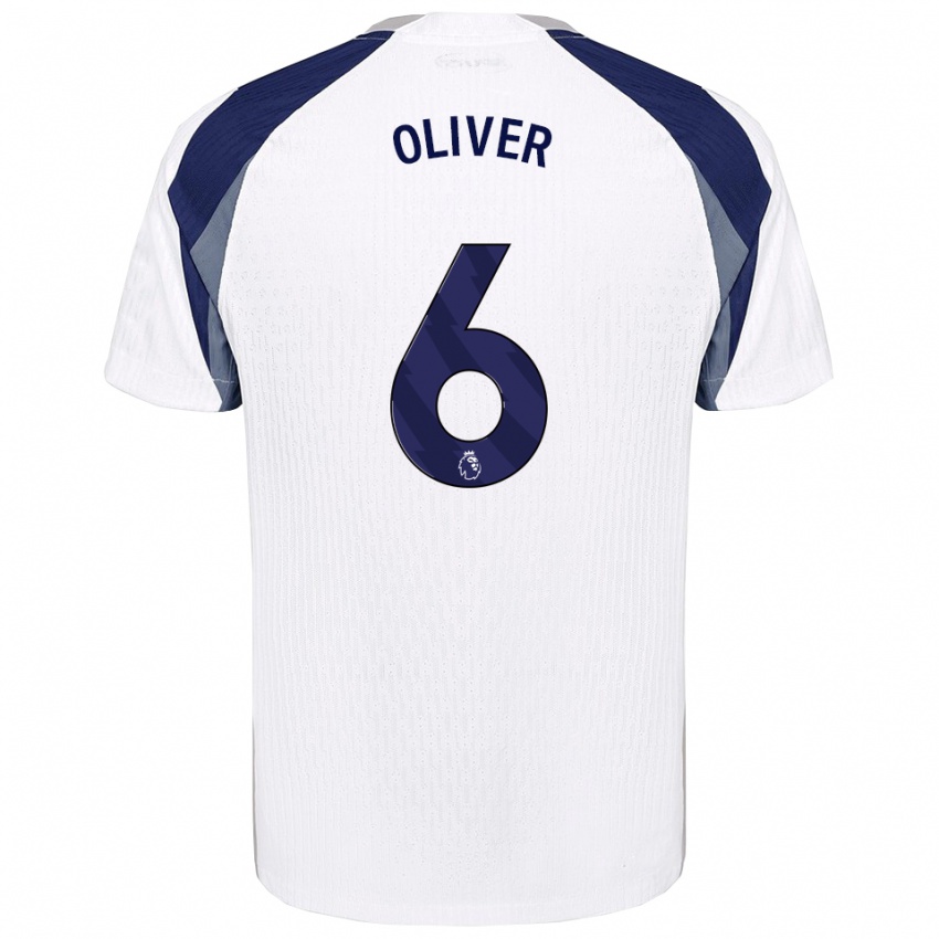 נשים Dexter Oliver #6 לבן נייבי ג'רזי ביתית 2025/26 חולצה קצרה