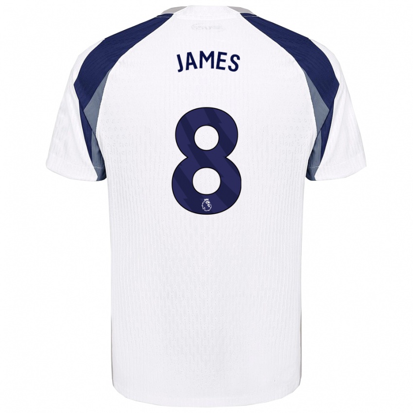 נשים אנגראד ג'יימס #8 לבן נייבי ג'רזי ביתית 2025/26 חולצה קצרה