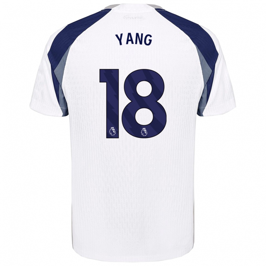 נשים יאנג מין-הייוק #18 לבן נייבי ג'רזי ביתית 2025/26 חולצה קצרה