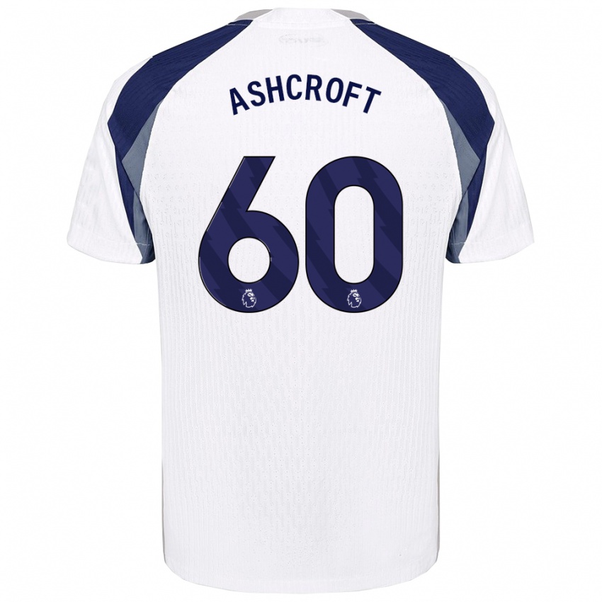 נשים טיירל אשקרופט #60 לבן נייבי ג'רזי ביתית 2025/26 חולצה קצרה