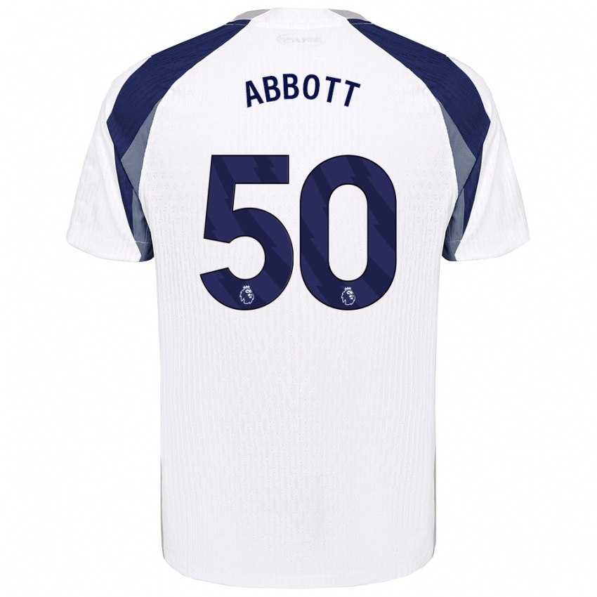 נשים George Abbott #50 לבן נייבי ג'רזי ביתית 2025/26 חולצה קצרה