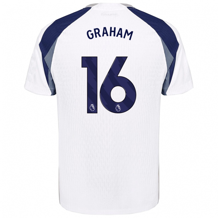 נשים קיט גראהם #16 לבן נייבי ג'רזי ביתית 2025/26 חולצה קצרה