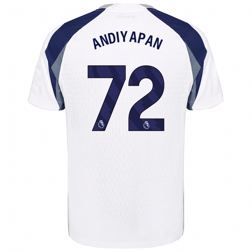 נשים William Andiyapan #72 לבן נייבי ג'רזי ביתית 2025/26 חולצה קצרה
