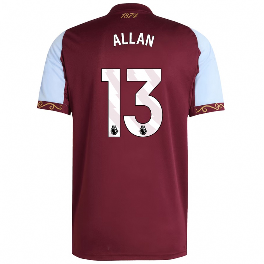 נשים Jack Allan #13 בורדו תכלת ג'רזי ביתית 2025/26 חולצה קצרה