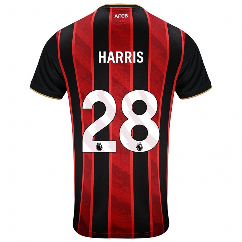 נשים Charlotte Harris #28 אדום שחור ג'רזי ביתית 2025/26 חולצה קצרה