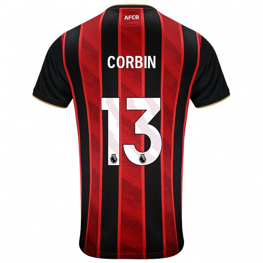 נשים הלן קורבין #13 אדום שחור ג'רזי ביתית 2025/26 חולצה קצרה