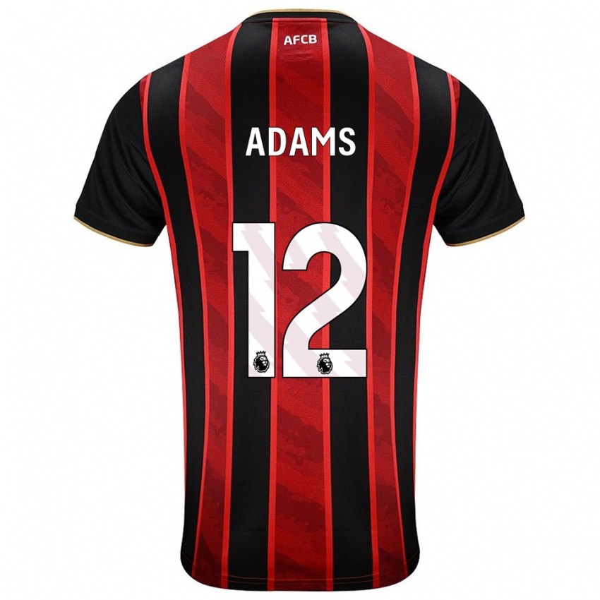 נשים טיילר אדמס #12 אדום שחור ג'רזי ביתית 2025/26 חולצה קצרה