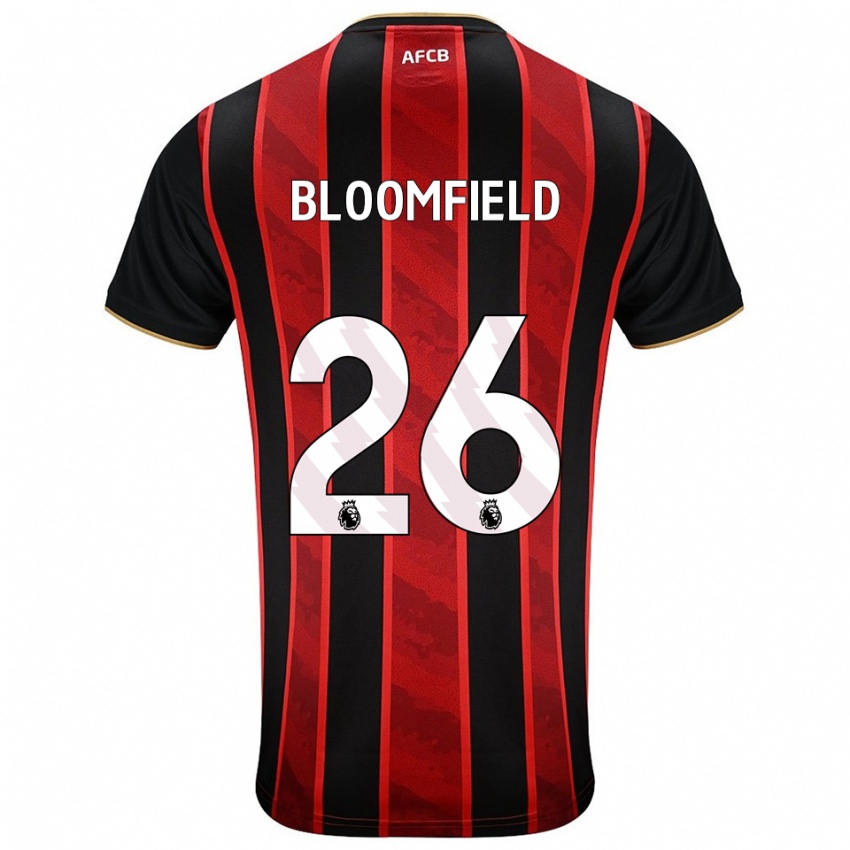 נשים ארין בלומפילד #26 אדום שחור ג'רזי ביתית 2025/26 חולצה קצרה