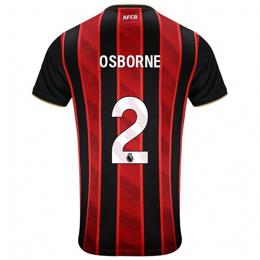 נשים Charlie Osborne #2 אדום שחור ג'רזי ביתית 2025/26 חולצה קצרה