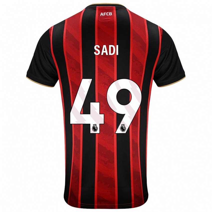 נשים דומיניק סאדי #49 אדום שחור ג'רזי ביתית 2025/26 חולצה קצרה